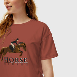 Футболка оверсайз женская HORSE RIDING, цвет: кирпичный — фото 2