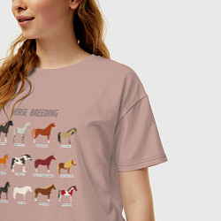 Футболка оверсайз женская HORSE BREEDING, цвет: пыльно-розовый — фото 2