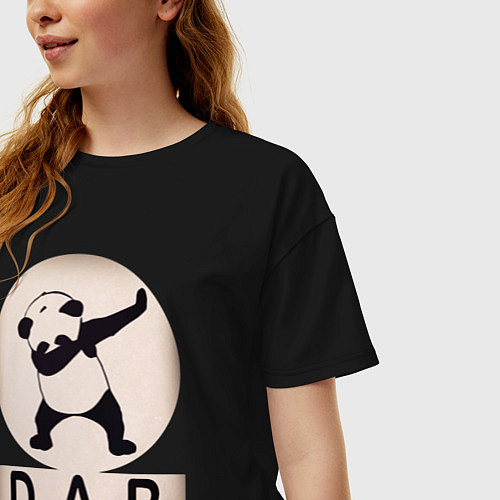 Женская футболка оверсайз DAB Panda / Черный – фото 3