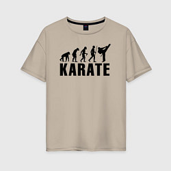 Футболка оверсайз женская Karate Evolution, цвет: миндальный