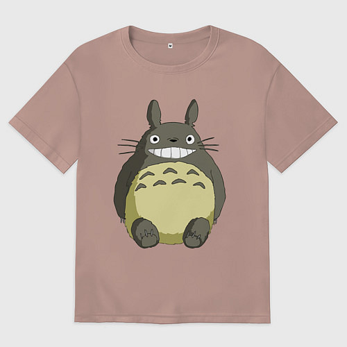 Женская футболка оверсайз Тоторо / Пыльно-розовый – фото 1