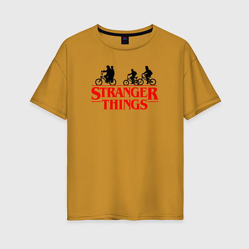 Женская футболка оверсайз STRANGER THINGS / Горчичный – фото 1