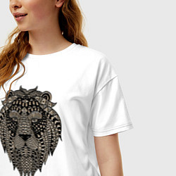 Футболка оверсайз женская Metallized Lion, цвет: белый — фото 2