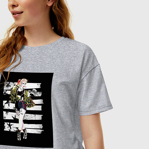 Женская футболка оверсайз Харли Квин / Меланж – фото 3
