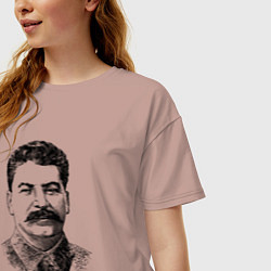 Футболка оверсайз женская Товарищ Сталин, цвет: пыльно-розовый — фото 2