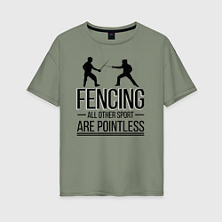 Футболка оверсайз женская Fencing, цвет: авокадо