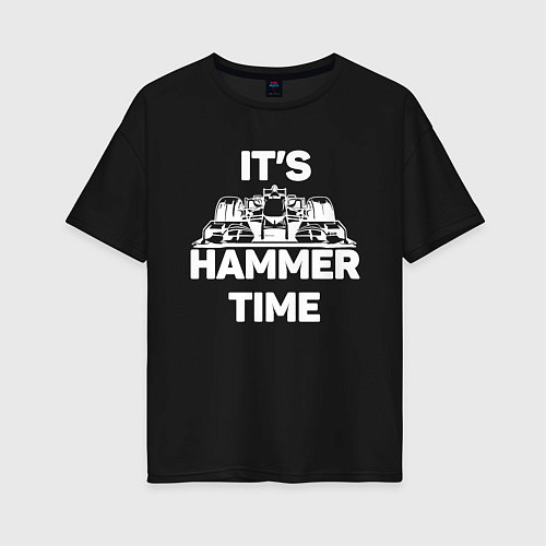 Женская футболка оверсайз It's hammer time / Черный – фото 1