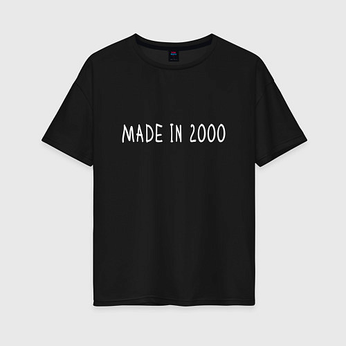Женская футболка оверсайз Сделано в 2000 / Черный – фото 1