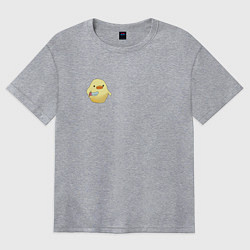 Футболка оверсайз женская Утёнок с ножом, цвет: меланж