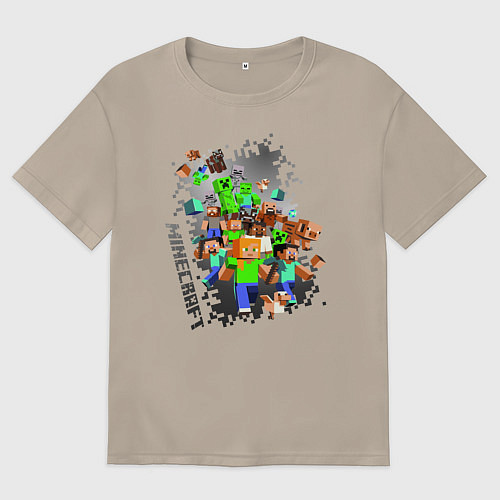 Женская футболка оверсайз Minecraft / Миндальный – фото 1