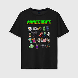 Футболка оверсайз женская Minecraft, цвет: черный