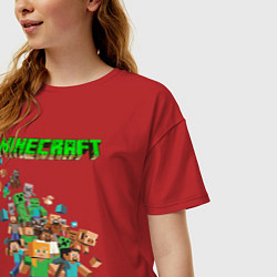 Футболка оверсайз женская Minecraft, цвет: красный — фото 2