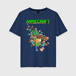 Футболка оверсайз женская Minecraft, цвет: тёмно-синий