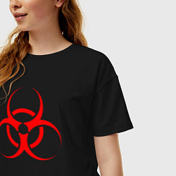Футболка оверсайз женская BIOHAZARD, цвет: черный — фото 2