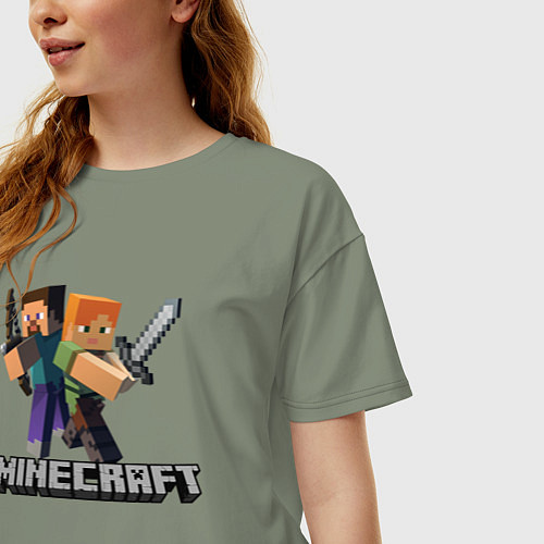 Женская футболка оверсайз MINECRAFT / Авокадо – фото 3