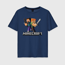 Футболка оверсайз женская MINECRAFT, цвет: тёмно-синий