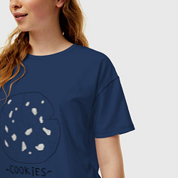 Футболка оверсайз женская Cookies, цвет: тёмно-синий — фото 2