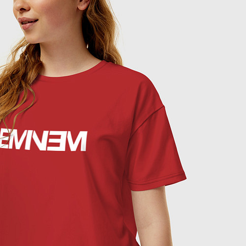 Женская футболка оверсайз EMINEM / Красный – фото 3