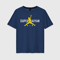 Футболка оверсайз женская Super Saiyan, цвет: тёмно-синий