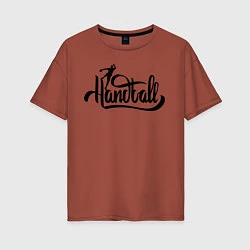 Женская футболка оверсайз Handball lettering