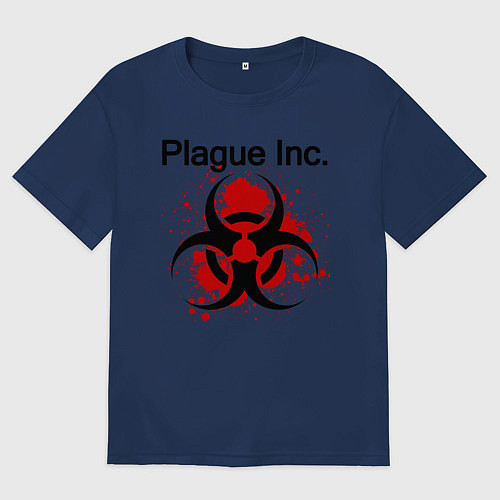 Женская футболка оверсайз Plague Inc / Тёмно-синий – фото 1