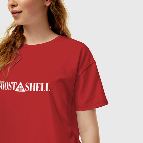 Женская футболка оверсайз Призрак в доспехах / Красный – фото 3
