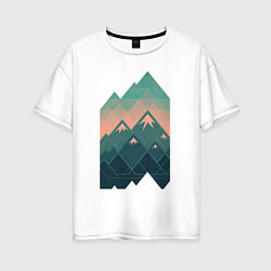 Футболка оверсайз женская Геометрические горы, цвет: белый