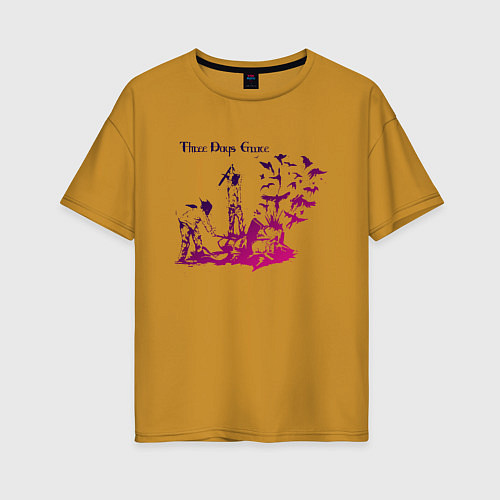 Женская футболка оверсайз Three Days Grace / Горчичный – фото 1