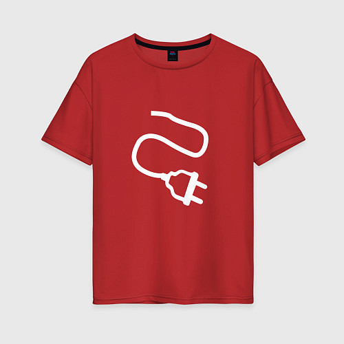 Женская футболка оверсайз Вилка парная / Красный – фото 1