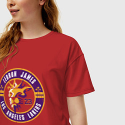 Футболка оверсайз женская Lakers - LeBron James, цвет: красный — фото 2