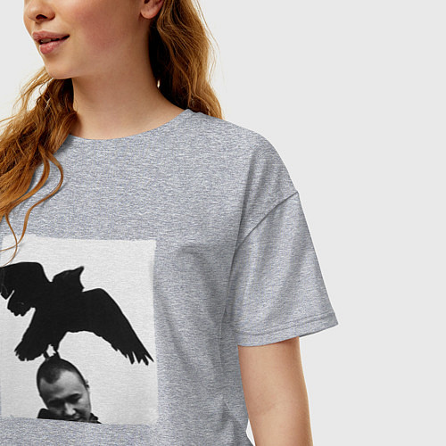 Женская футболка оверсайз Масло Черного Тмина / Меланж – фото 3