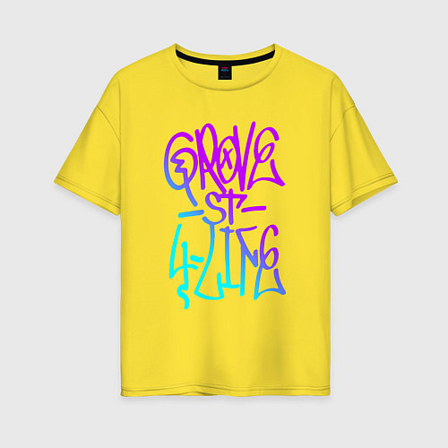 Женская футболка оверсайз GROVE STREET 4 LIFE / Желтый – фото 1