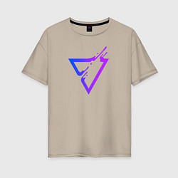 Футболка оверсайз женская Liquid Triangle, цвет: миндальный