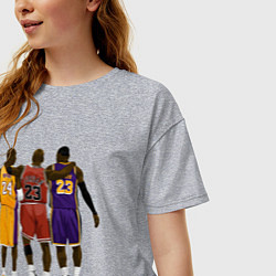 Футболка оверсайз женская Kobe, Michael, LeBron, цвет: меланж — фото 2