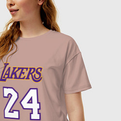 Футболка оверсайз женская Lakers 24, цвет: пыльно-розовый — фото 2