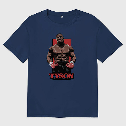 Женская футболка оверсайз Tyson / Тёмно-синий – фото 1