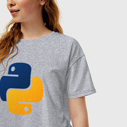 Футболка оверсайз женская Python, цвет: меланж — фото 2