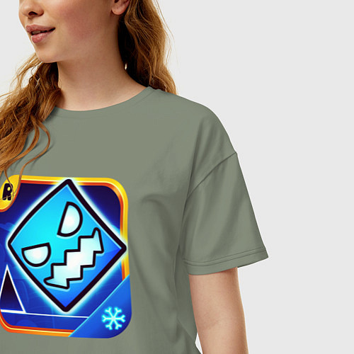 Женская футболка оверсайз Geometry Dash / Авокадо – фото 3