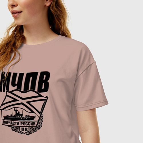 Женская футболка оверсайз МЧПВ / Пыльно-розовый – фото 3