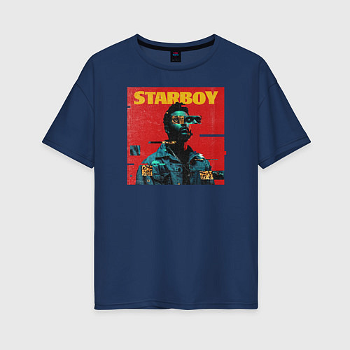 Женская футболка оверсайз STARBOY / Тёмно-синий – фото 1