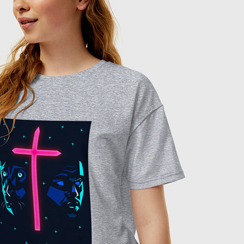 Женская футболка оверсайз STARBOY / Меланж – фото 3