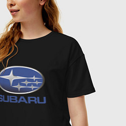 Футболка оверсайз женская SUBARU, цвет: черный — фото 2