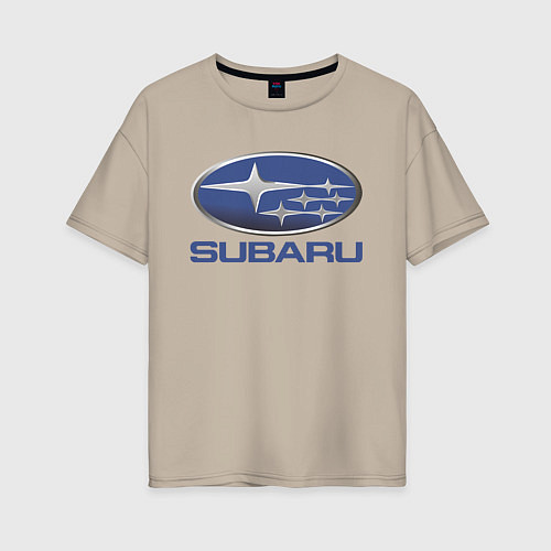 Женская футболка оверсайз SUBARU / Миндальный – фото 1