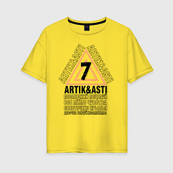 Футболка оверсайз женская Artik & Asti, цвет: желтый
