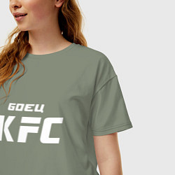 Футболка оверсайз женская Боец KFC, цвет: авокадо — фото 2