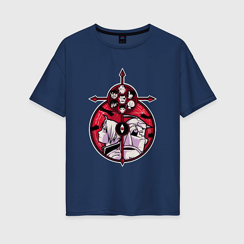Женская футболка оверсайз Стальной алхимик / Тёмно-синий – фото 1