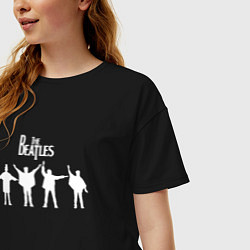 Футболка оверсайз женская Beatles, цвет: черный — фото 2