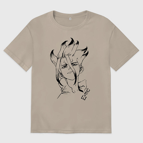 Женская футболка оверсайз Доктор Стоун / Миндальный – фото 1