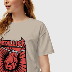 Футболка оверсайз женская Metallica, цвет: миндальный — фото 2