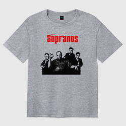 Футболка оверсайз женская Сопрано постер, цвет: меланж